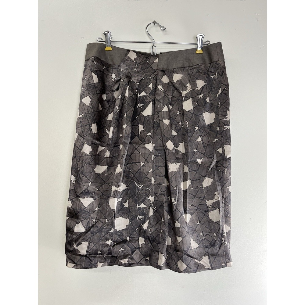 Max Mara Wool Silk Blend Abstract Print Skirt Italy Size 10